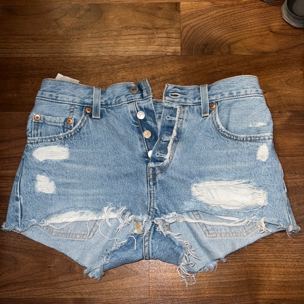 501 high waisted Jean shorts